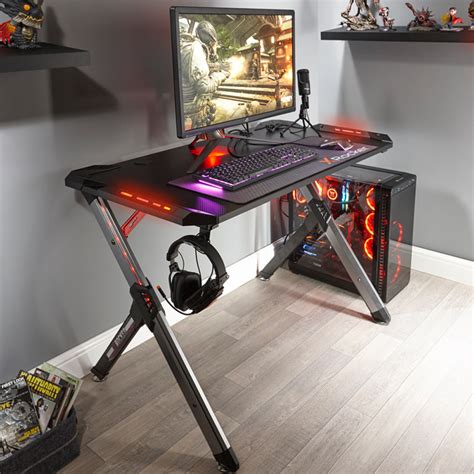 gaming tisch inkl. led rgb beleuchtung